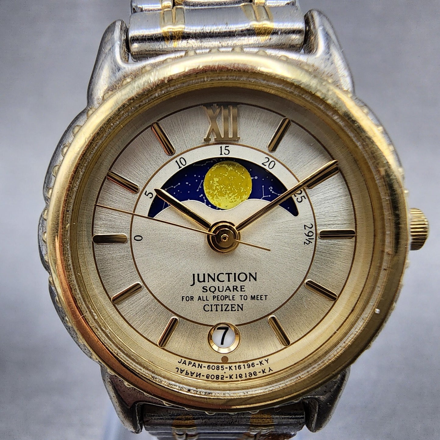 Citizen Junction Moonphase Watch Women 26mm Champagne Dial Two Tone Date PARTS