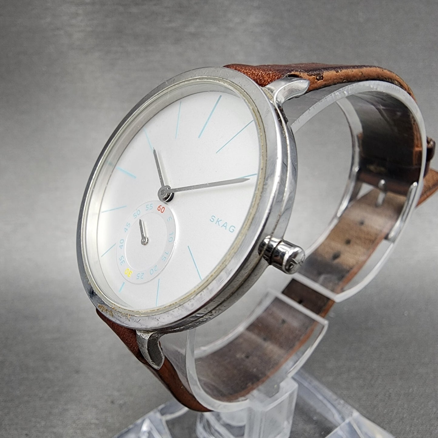 Skagen Hagen Watch Women 34mm Silver Dial Stainless Steel Round SKW2450 New Batt