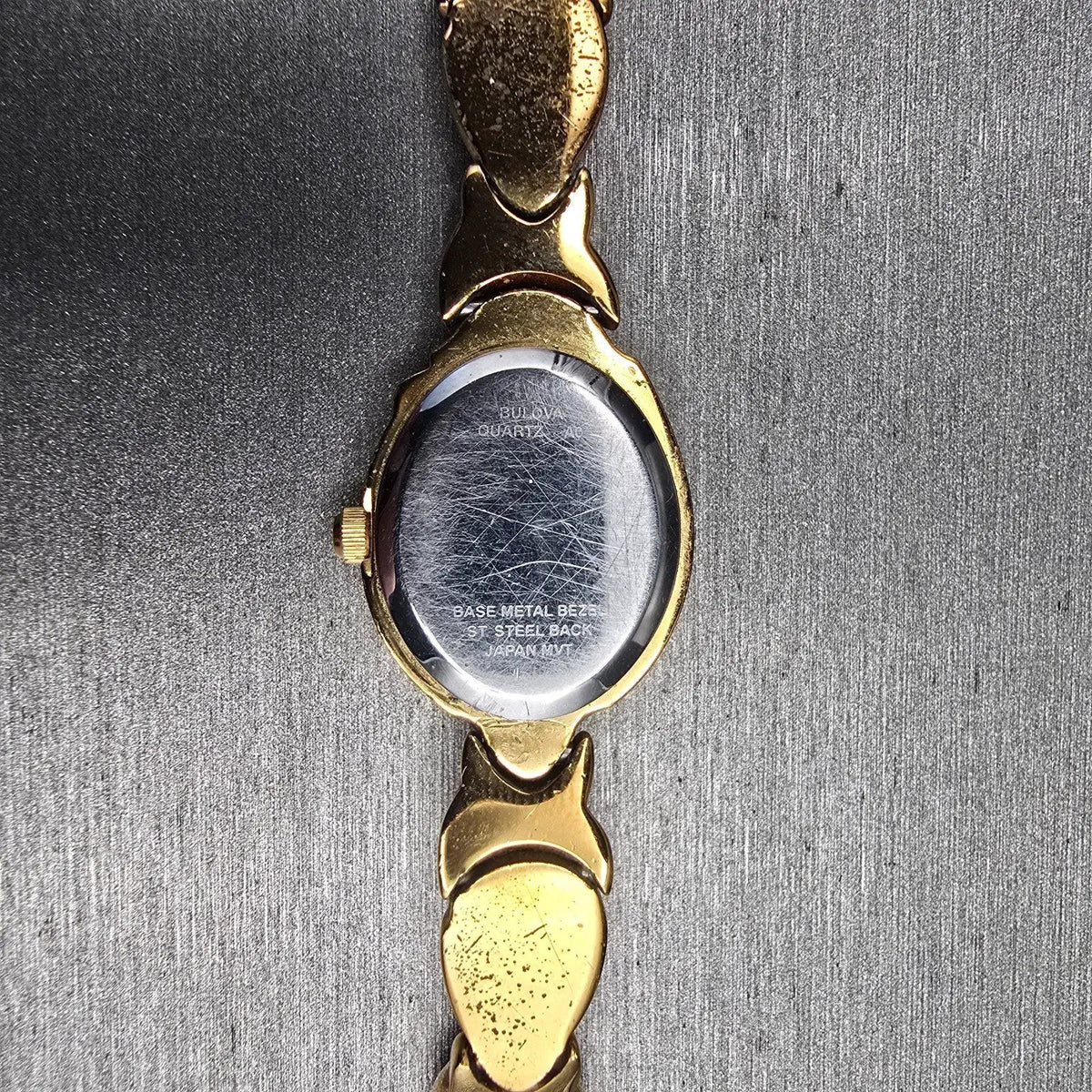 Bulova Watch Women 17mm MOP Dial Gold Tone Oval 97T67 New Battery VTG11