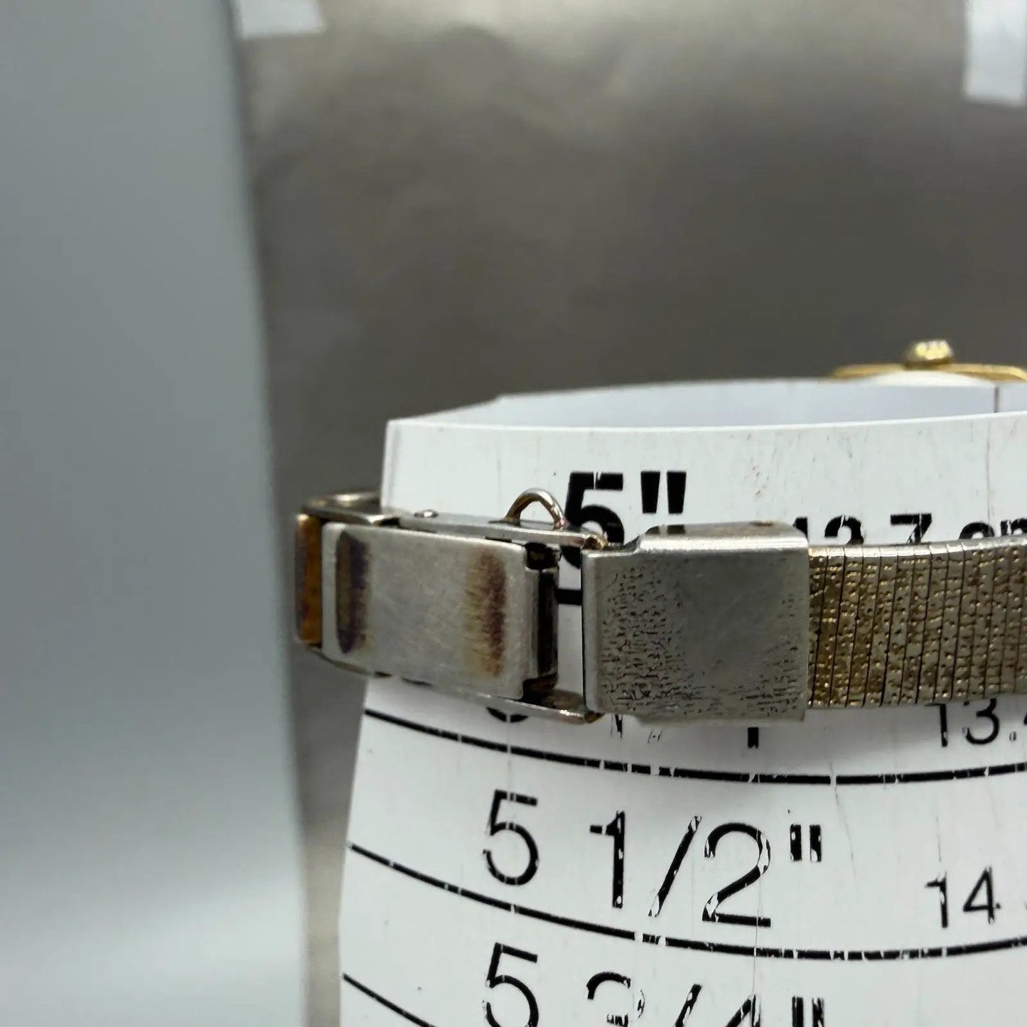 Seiko Tank Watch Women 17mm Brown Dial Gold Tone Rectangle 5420-5019 New Batt ZX10