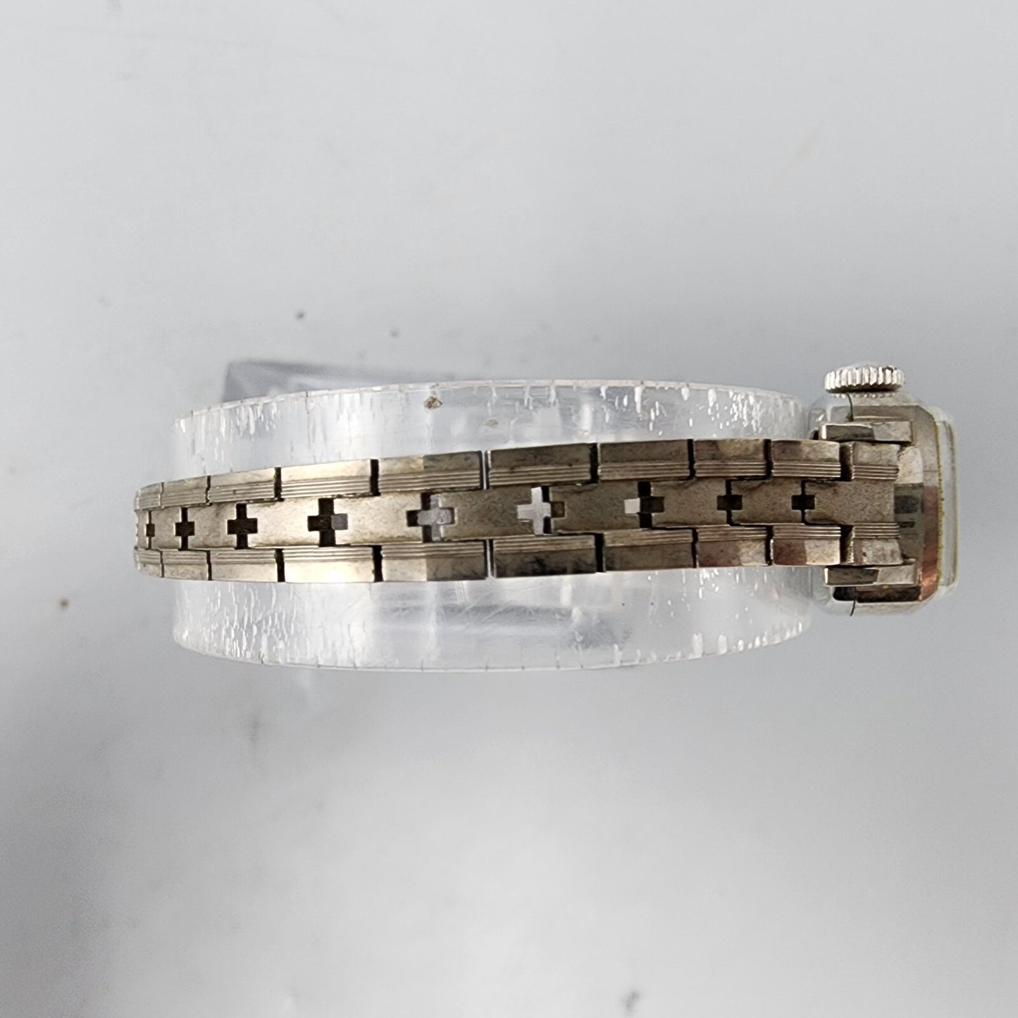 VTG Seiko Salvia Watch Women Palladium Plated Silver Dial 15mm Manual Wind Runs
