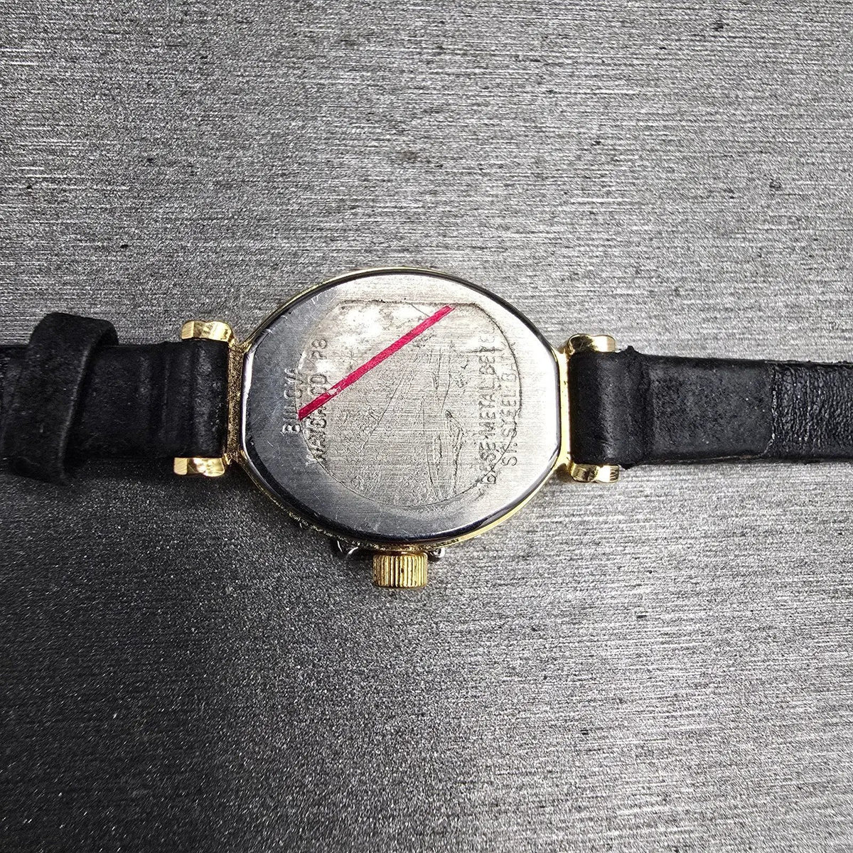 Bulova Caravelle Watch Women 17mm Gold Dial Gold Tone Gemmed Round 46K00 New Bat10