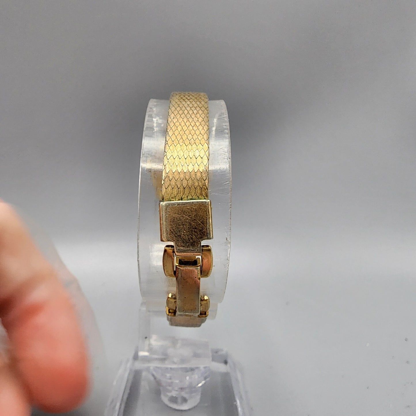 VTG Bulova Accutron Watch Women Gold Tone Gold Dial Diamond Bezel New Battery