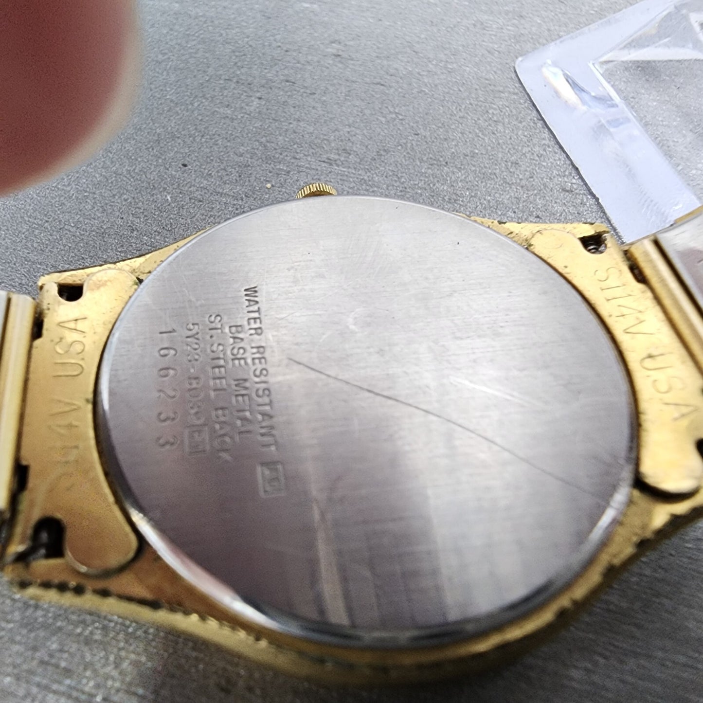Seiko Watch Men 38mm Champagne Dial Gold Tone Round Daydate 5y23-8039 NewBattery