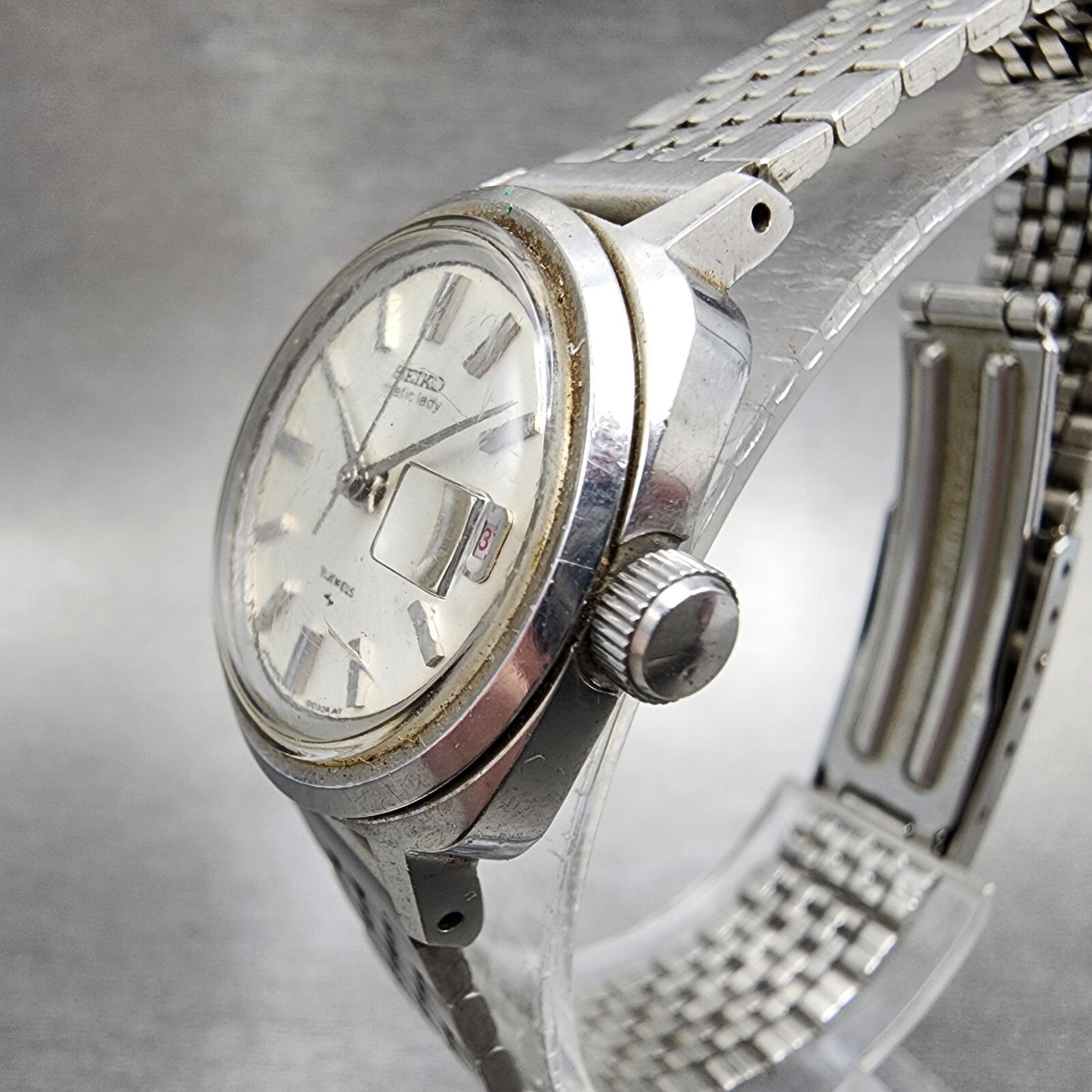 Seiko Maticlady Watch Women 24mm White Dial Steel Date 2517-3201 PARTS