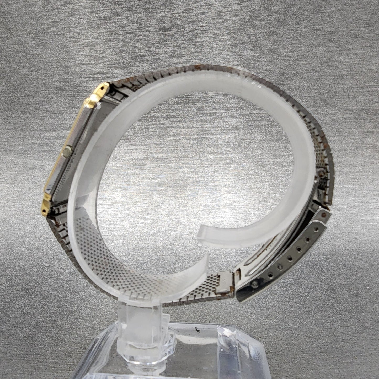 Seiko Dolce Tank Watch Men 25mm Champagne Dial Two Tone 9520-5130 New Batt READ!