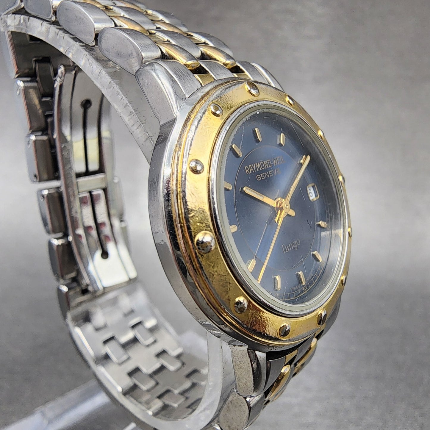 Raymond Weil Tango Watch Women 28mm Blue Dial Two Tone Date Round 5360 New BatA1