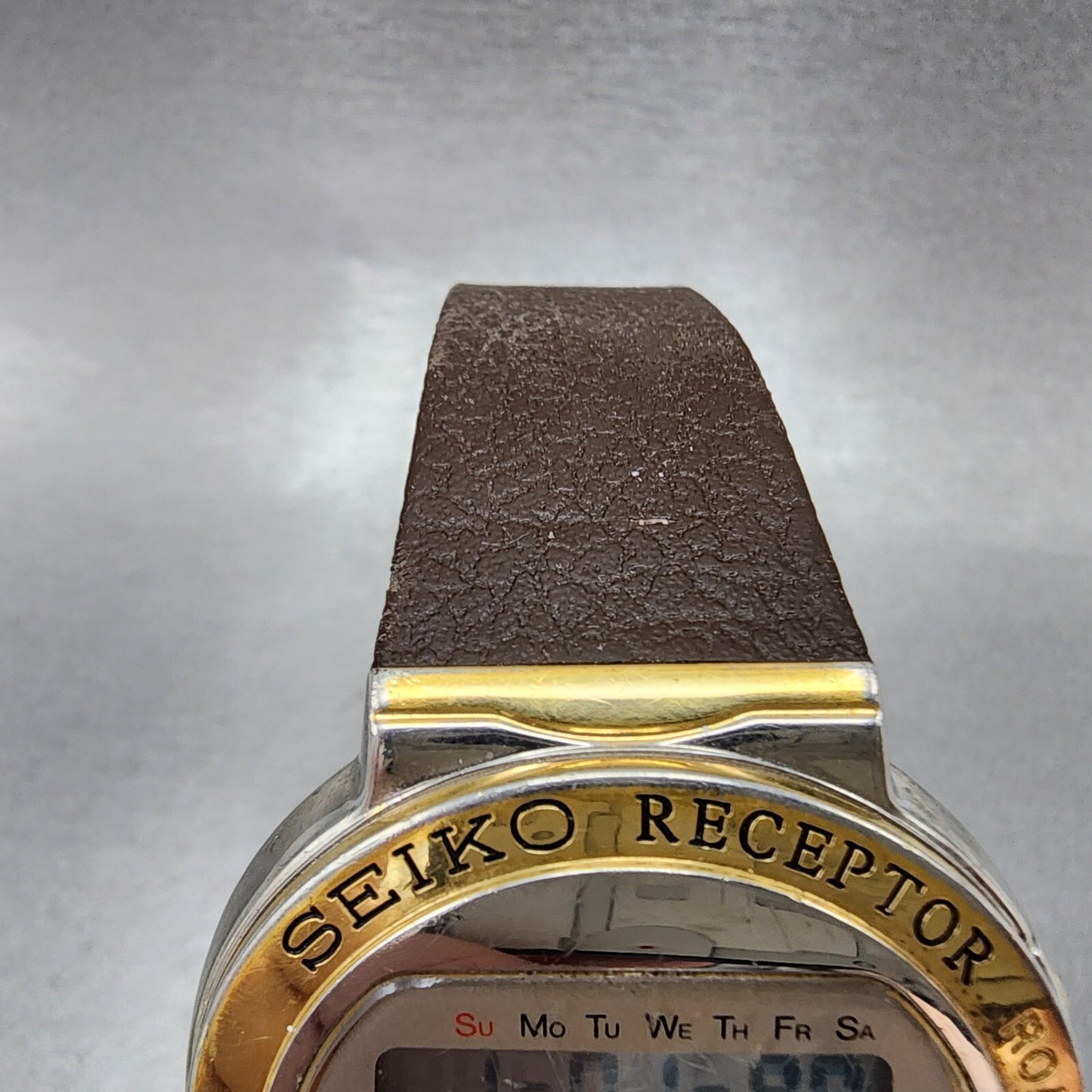 Seiko Receptor Watch Men 43m Digital Two Tone Ma51-4a10 New Battery