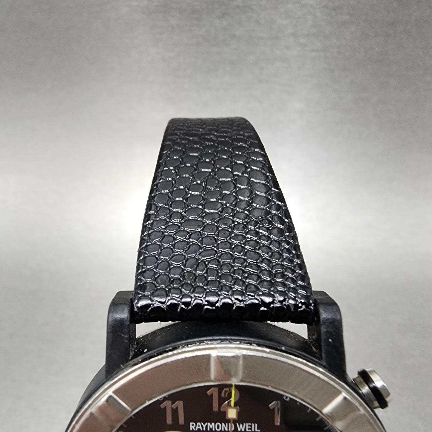 Raymond Weil W1 Chronograph Watch Men 38mm Black Dial Steel Date READ!! New Batt
