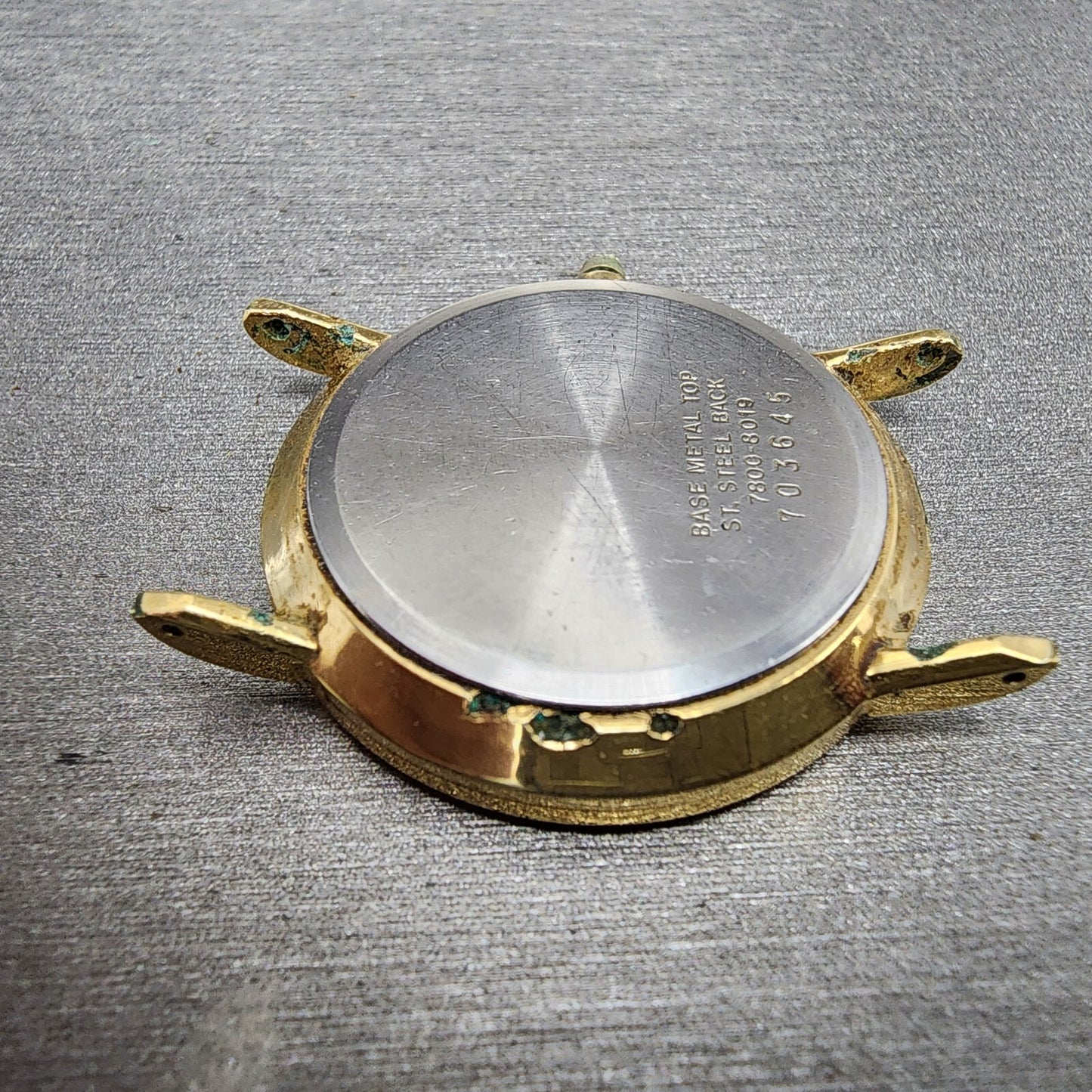 Seiko Watch Men 32mm Cream Dial Gold Tone Round 7800-8019 NO BAND New Battery