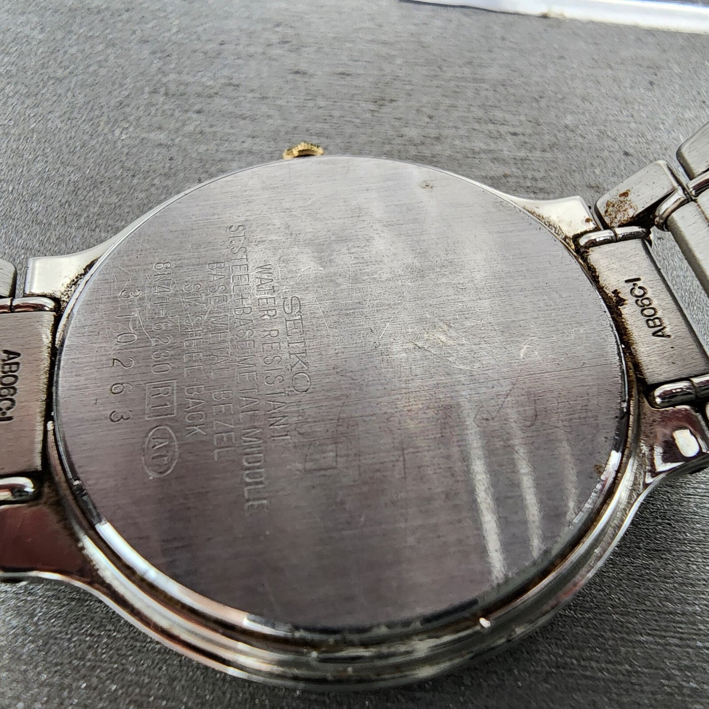 Seiko Dolce Watch Men 32mm Cream Dial Two Tone 8n41-6230 New Battery READ!
