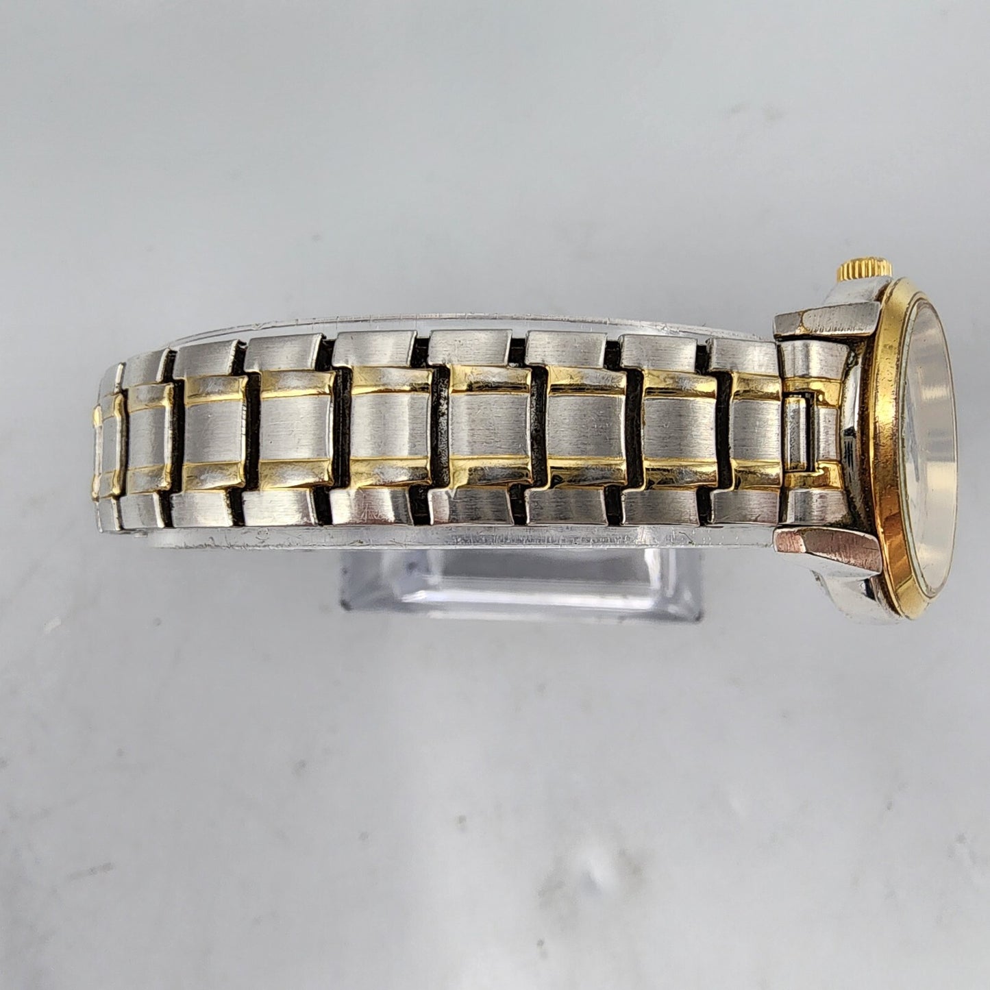 Pulsar Watch Women 22mm Silver Dial Two Tone Date Round VJ22-X025 New Battery