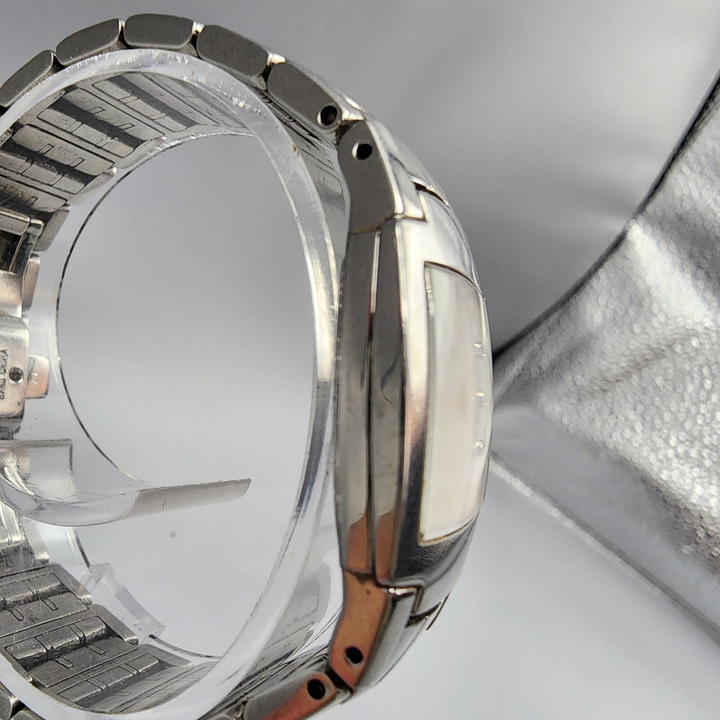 Seiko Vivace Watch Women Silver Tone MOP Dial Diamond Markers 22mm Square NewBat