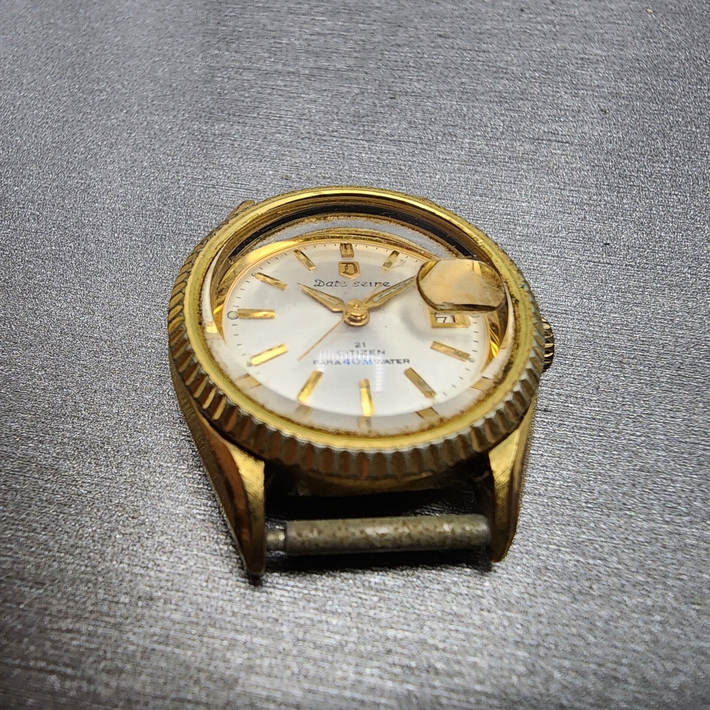 Citizen Watch Women 26mm White Dial Gold Tone Date Round Automatic Tuns