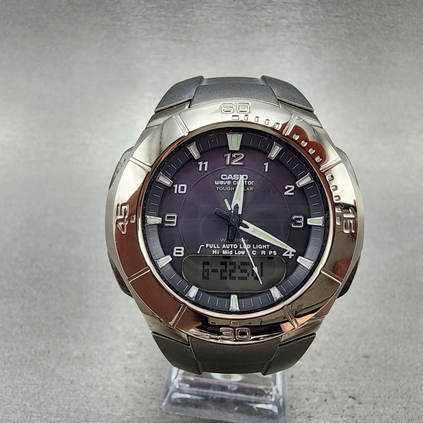 Casio Wave Ceptor WVA-410TJ Watch Men 43mm Analog Digital Titanium Alarm Works
