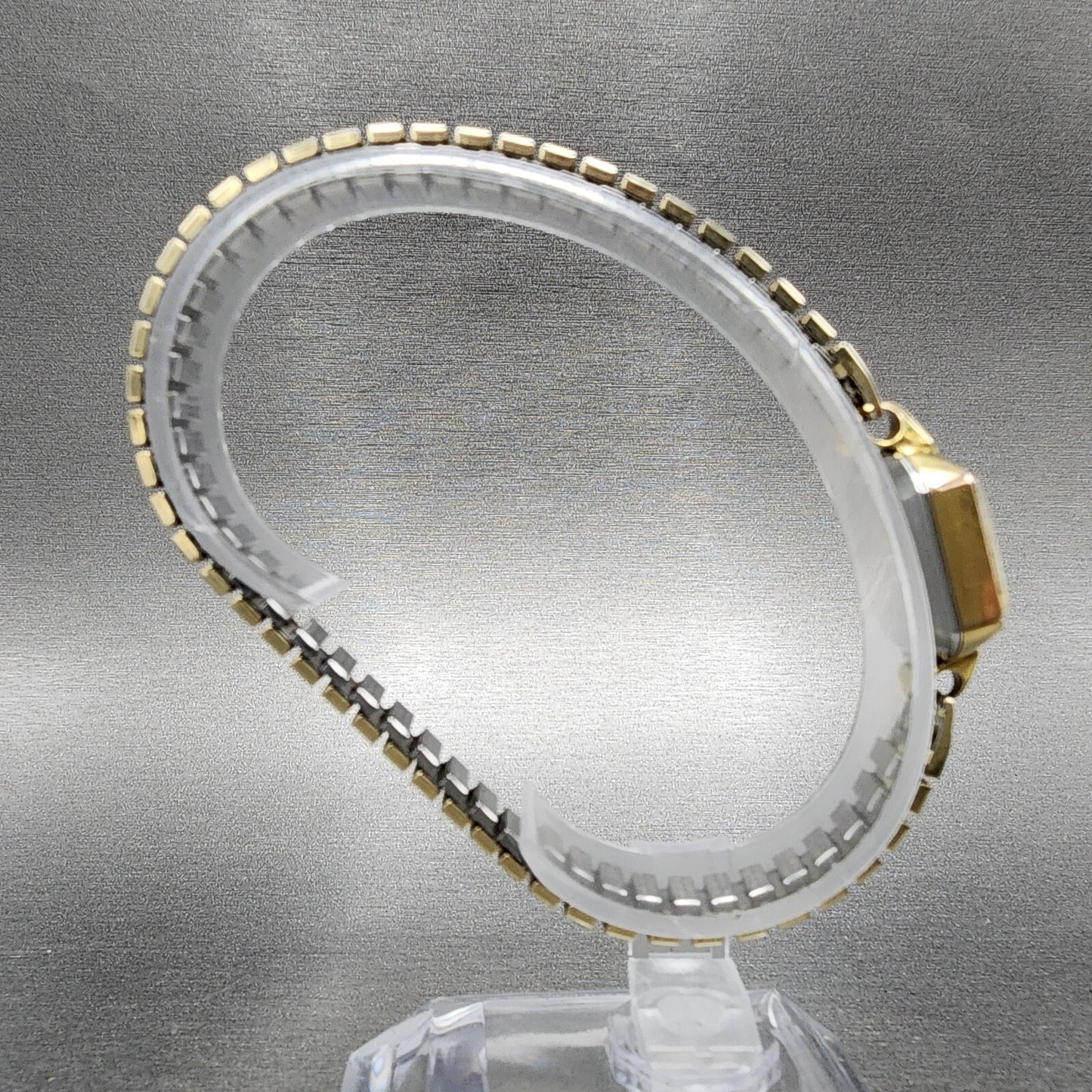 Omega Watch Women 15mm White Dial Gold Plated Rectangle Manual Wind Runs