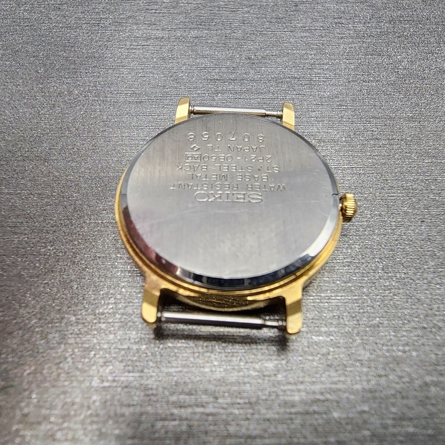 Seiko Avenue Watch Women 23mm White Dial Gold Tone Round 2P21-0B50 New Battery