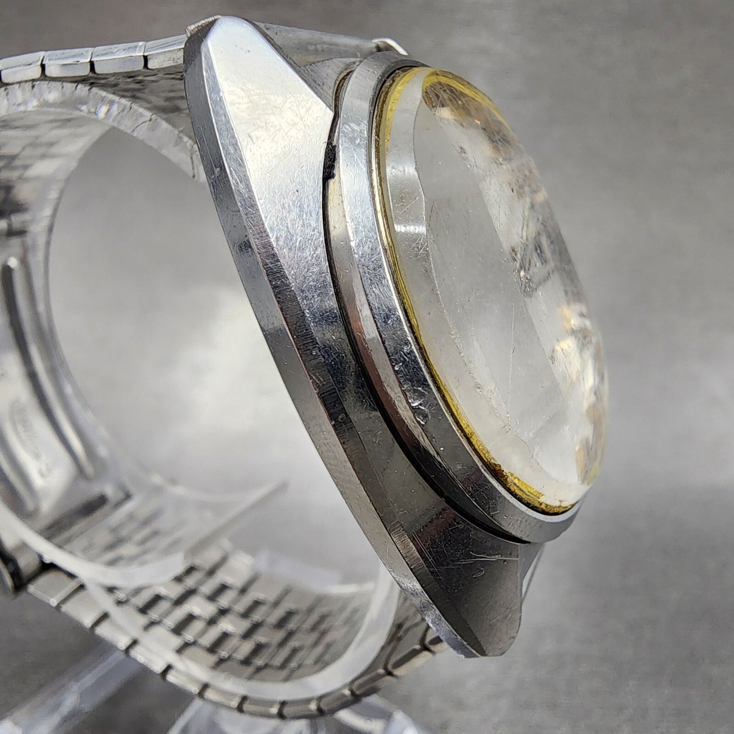 Seiko Lord Matic Watch Men 36mm Silver Dial Silver Tone Daydate 5606-7230 Runs