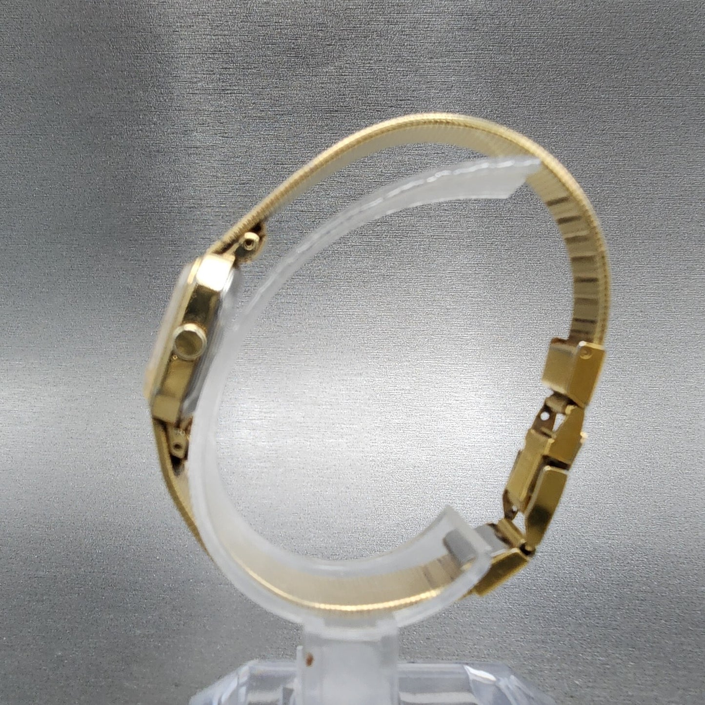 Seiko Watch Women 20mm Champagne Dial Gold Tone Octagon 1421-5619 New Battery