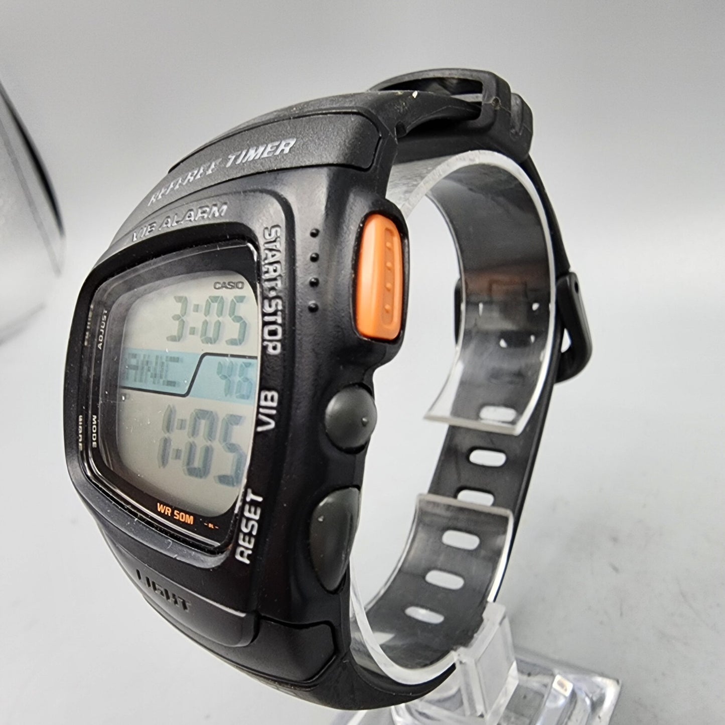 Casio Refree Timer Watch Men 39mm Digital Black PHYS Alarm Chrono New Battery