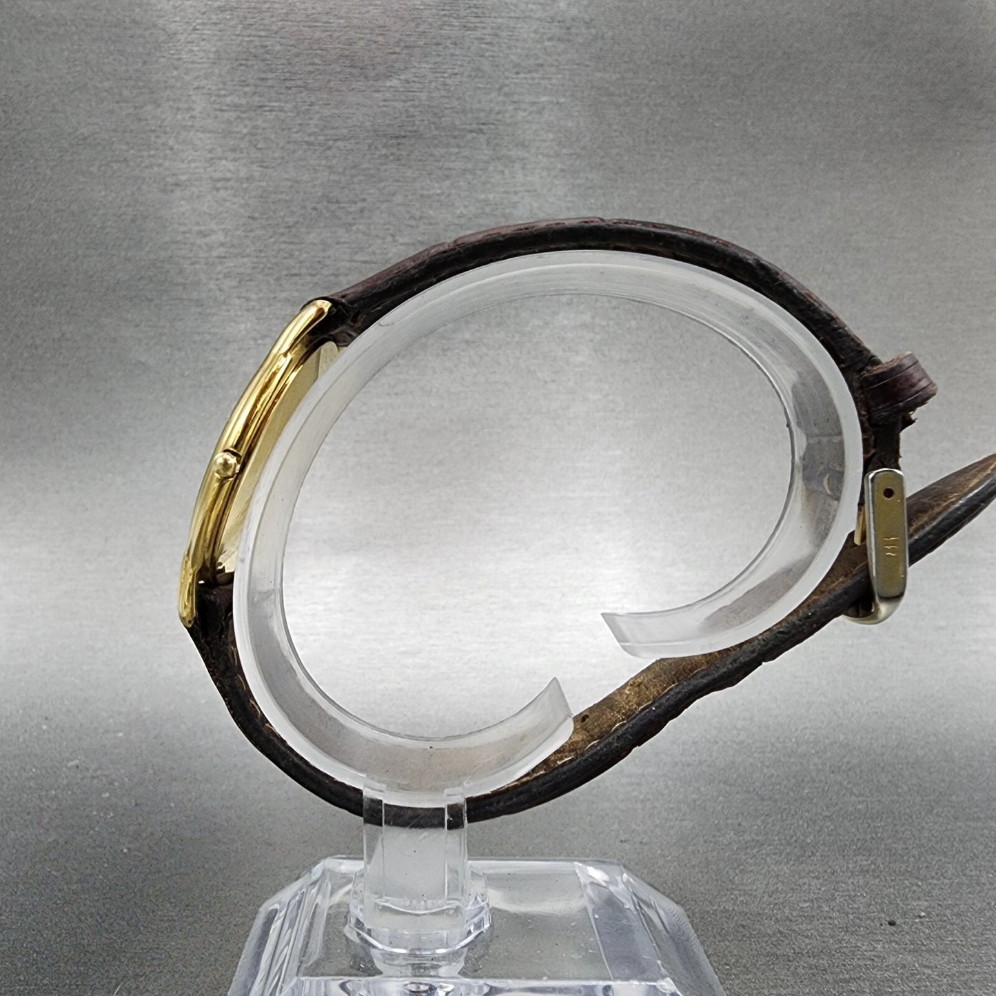 Raymond Weil Watch Men 32mm Black Dial Gold Plated Round 114 New Battery