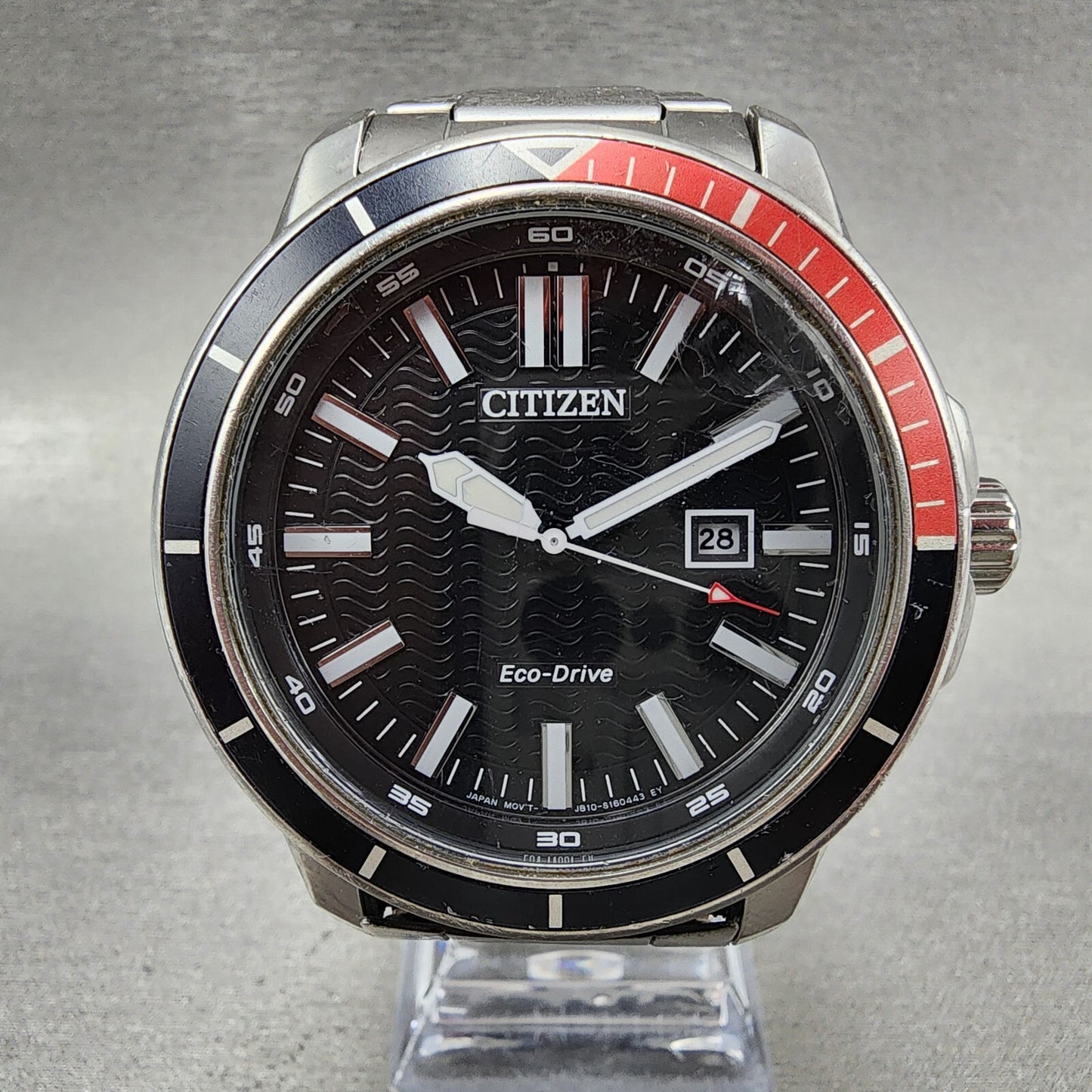 Citizen Eco-drive Dive Watch Men 46mm Black Dial Steel Date Works AW1528-75E