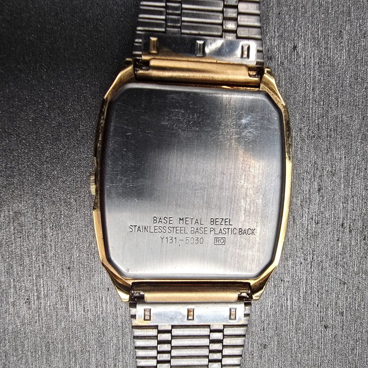 Seiko Lorus Watch Men 29mm Champagne Dial Gold Tone Rectangle Y131-5030 New Batt10