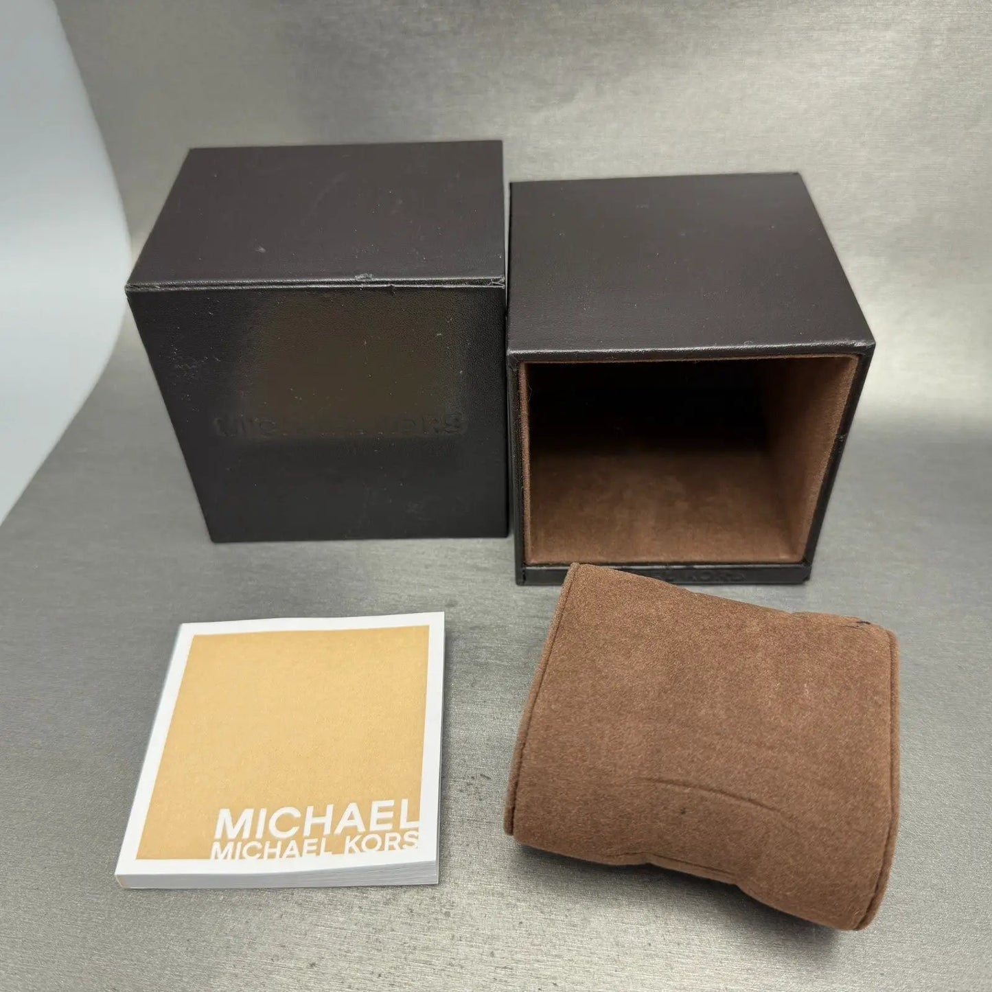 Michael kors Bangle Watch Women 28mm Champagne Dial Gold Tone MK-3497 New Batt13