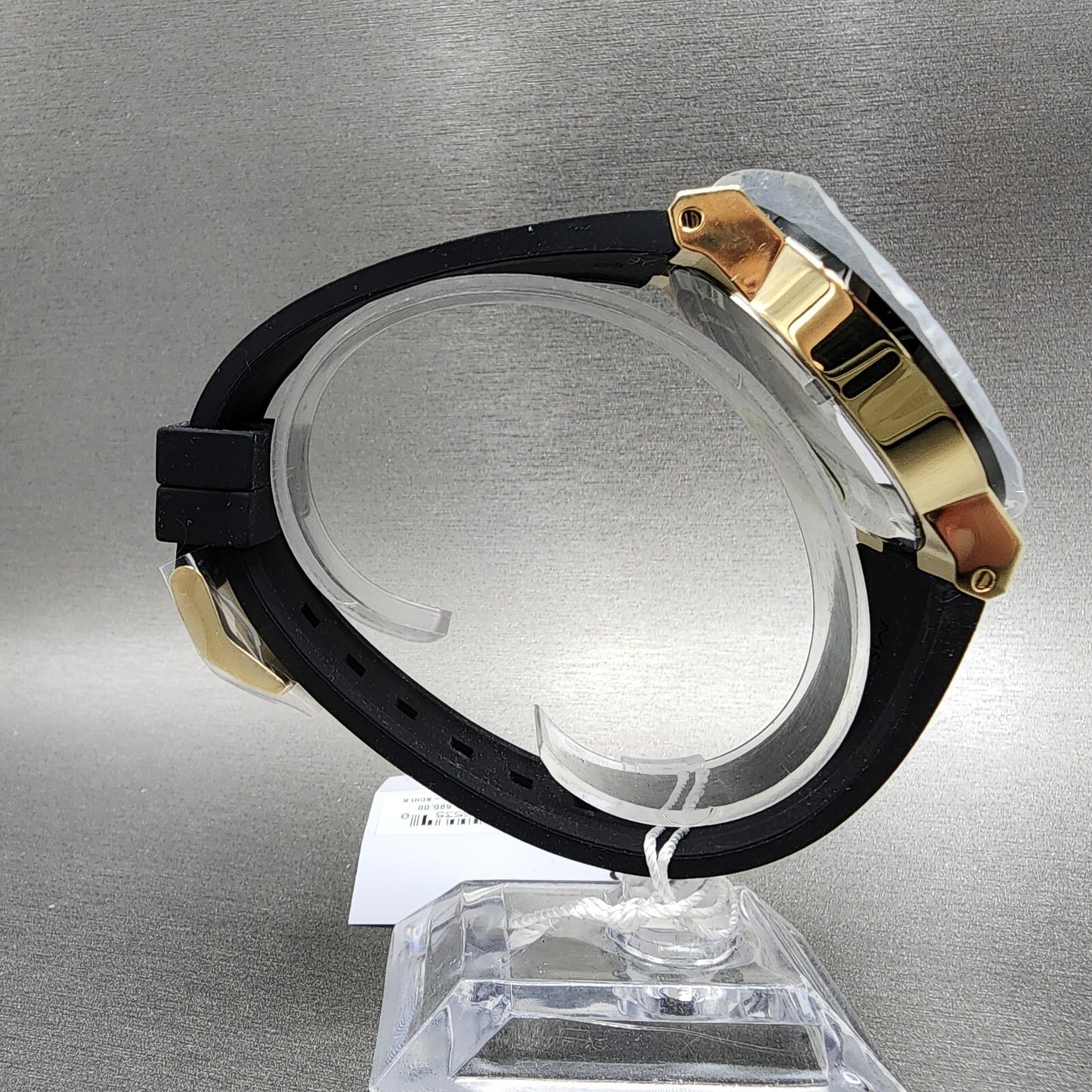 Movado Bold Fusion Watch Men 42mm Black Dial Gold Tone Date Resin Band 3600850