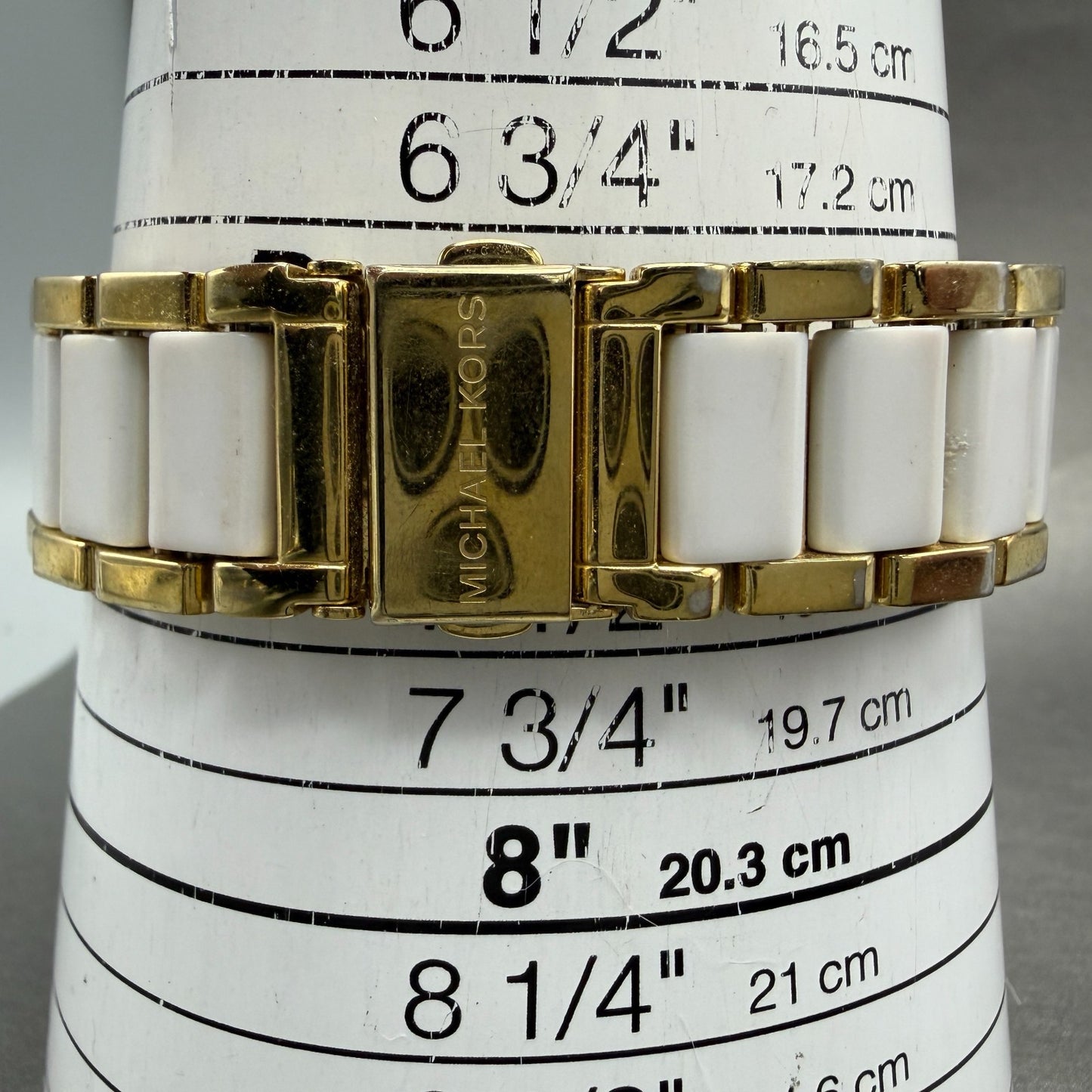 Michael Kors Parker Watch Women 39mm White Dial Gold Tone Date MK-6119 New Batt10