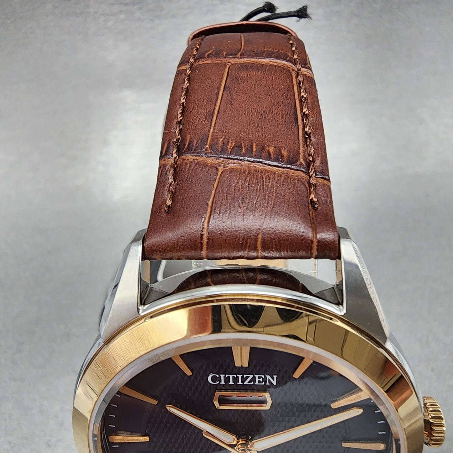 Citizen Eco-Drive Watch Men 40mm Blue Dial Two Tone Daydate Round AW0096-06L
