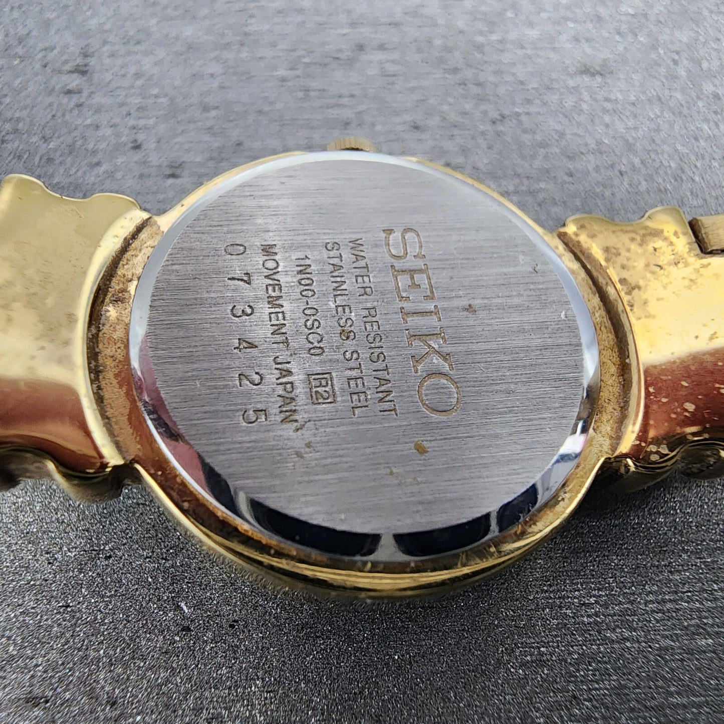 Seiko Watch Women 21mm Gold Dial Gold Tone Round 1N00-0SC0 New Battery