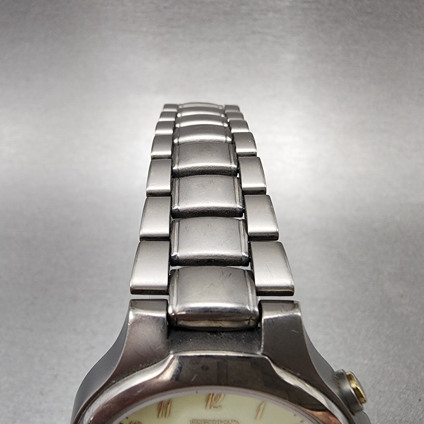Seiko Spirit AGS Watch Men 37mm Luminous Dial Titanium Date 5m22-7B80 PARTS