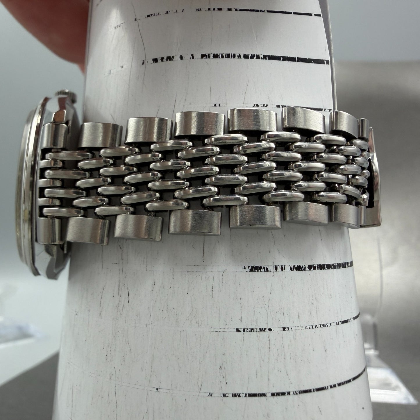 Seiko Lord Matic Watch Men 36mm Silver Dial Silver Tone Round 5601-9000 PARTS15