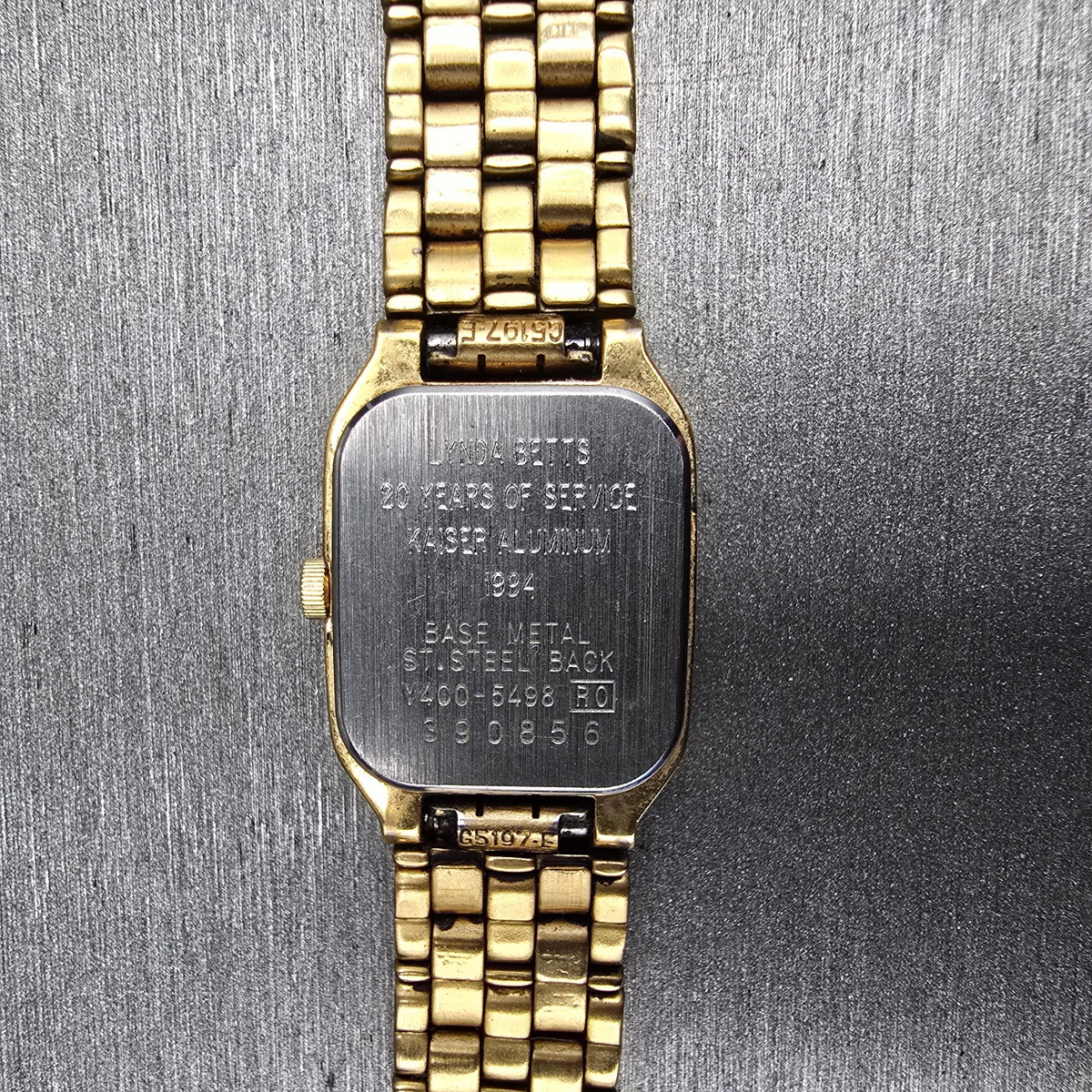 Seiko Watch Women 17mm Black Dial Gold Tone Rectangle Y400-5498 New Battery JP2310
