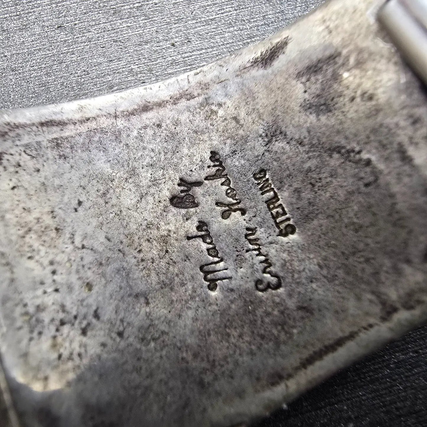 Navajo Sterling Silver Watch Band Tips 17mm Lizard Design Stretch Band VTG18