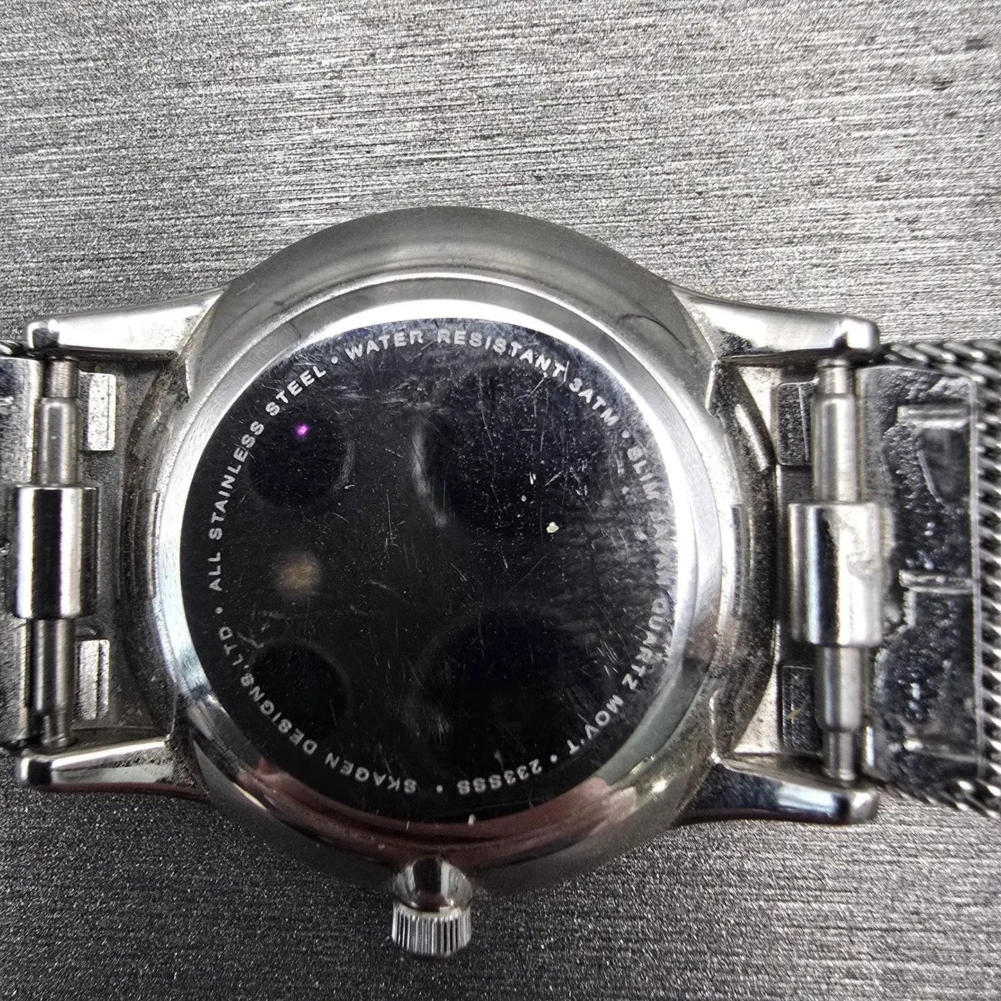 Skagen Denmark Watch Women 28mm Silver Dial Silver Tone Round 233SSS New Battery10