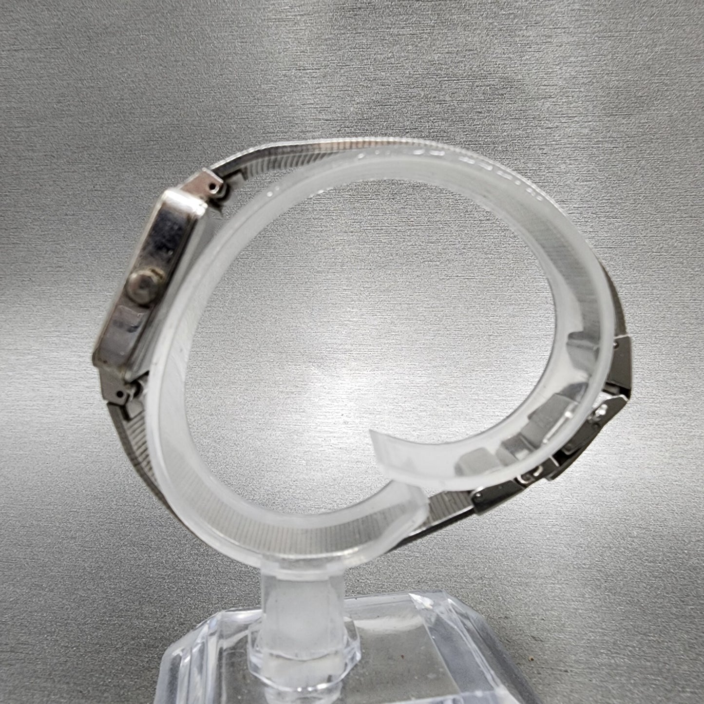 Seiko Tank Watch Women 20mm White Dial Silver Tone 2621-5200 New Battery