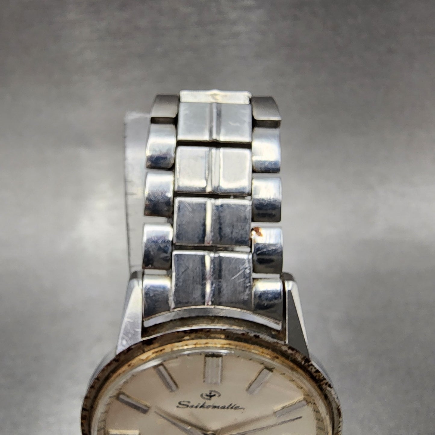 Seiko Seikomatic Watch Men 36mm Silver Dial Silver Tone J13044 Runs READ!!!