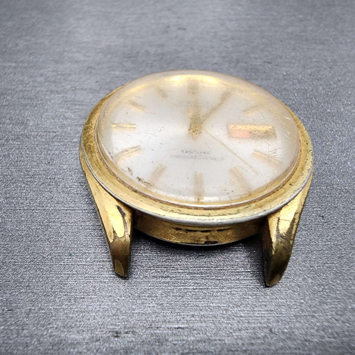 Seiko Sportsmatic 5 Deluxe Watch Men 38mm Silver Dial Gold Tone 7619-9010 PARTS