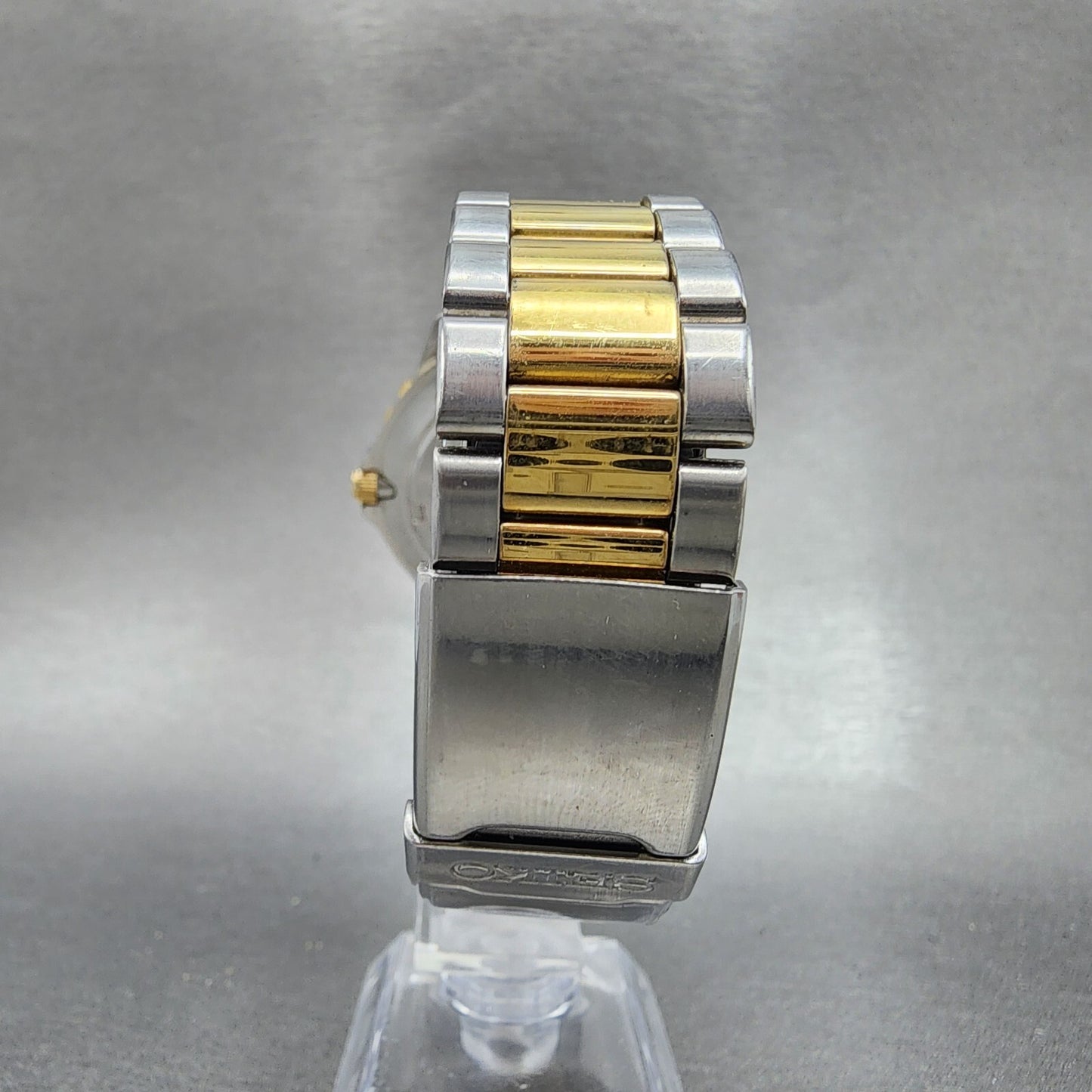 Seiko SQ Sports 150 Watch Men 41mm Gold Dial Two Tone Daydate Round New Battery