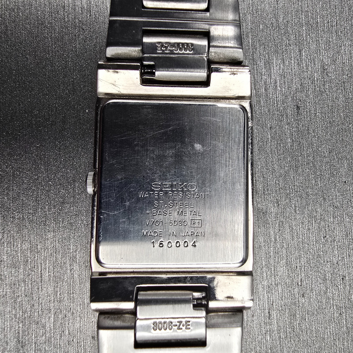 Seiko Watch Men 25mm Blue Dial Silver Tone Rectangle V701-5D30 New Battery10