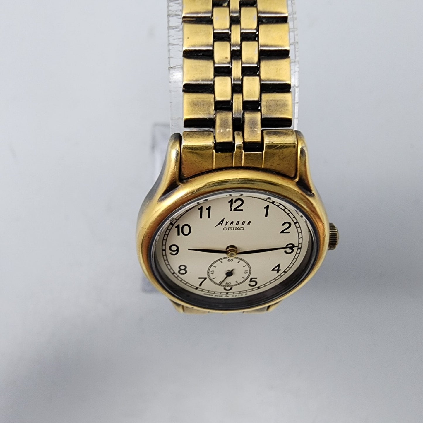 Seiko Avenue Watch Women Gold Tone Cream Dial Small Seconds 25mm New Battery