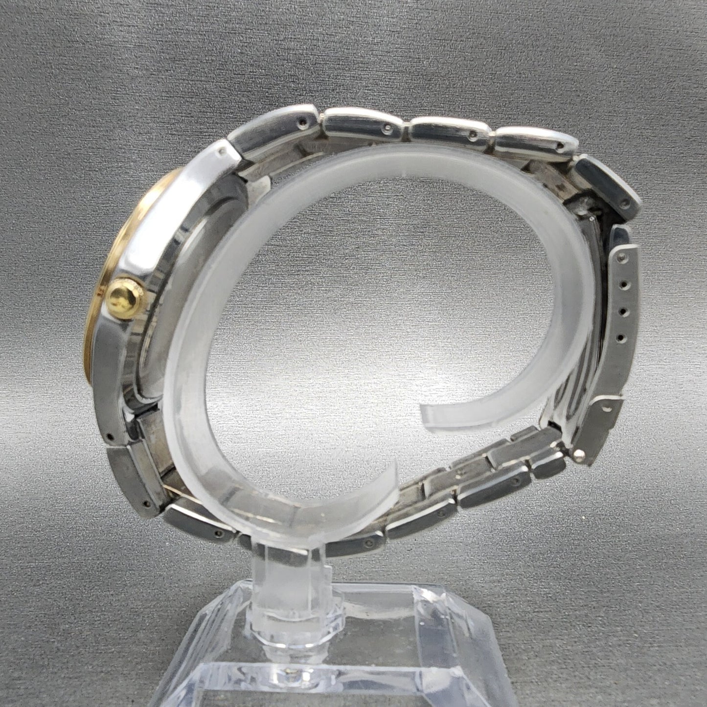 Lorus Dive Watch Men 40mm Silver Dial Two Tone Date Round LR0710 New Battery