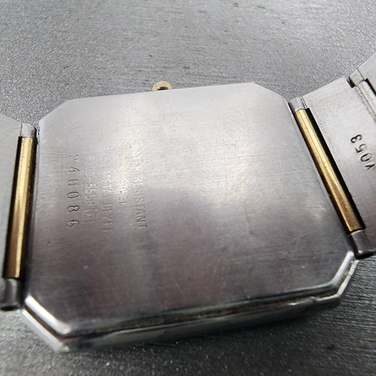 Seiko Lassale Tank Watch Men 28mm Silver Dial Two Tone 9300-5559 New Battery