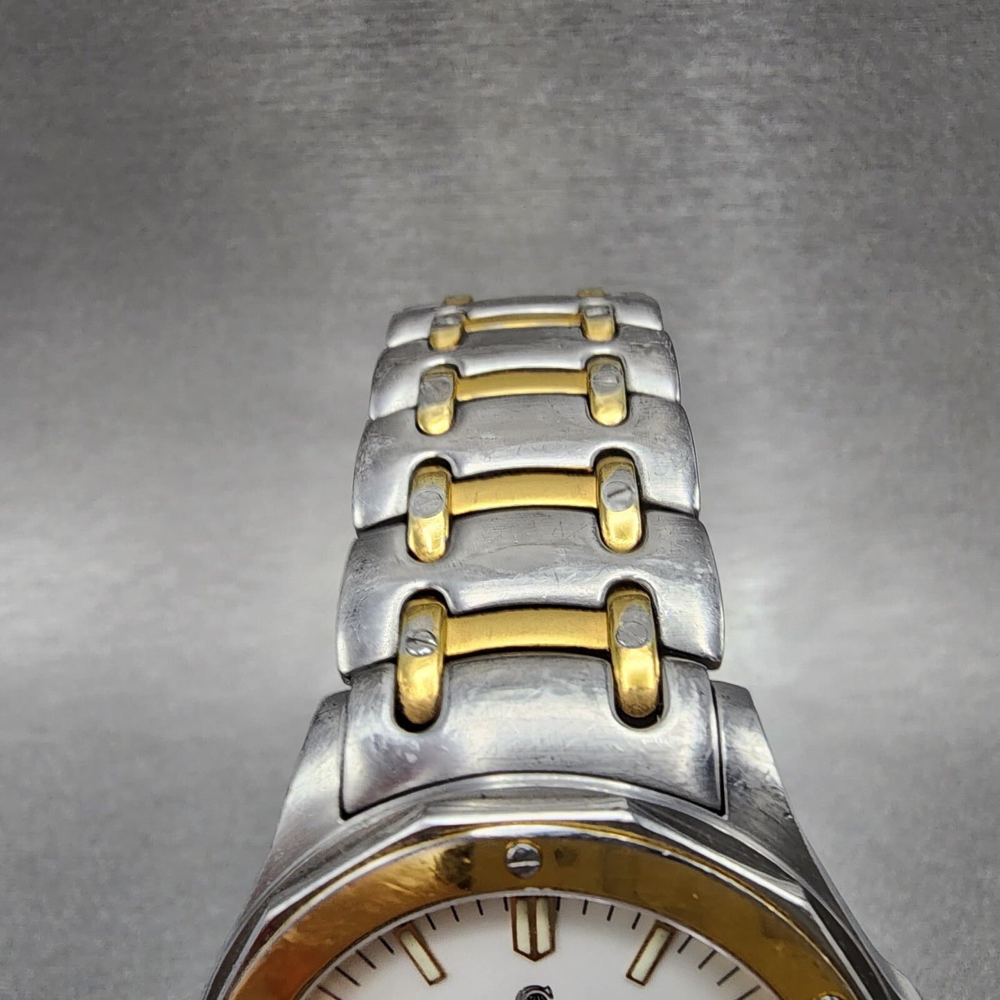 Cyma Oceana Watch Men 36mm White Dial Two Tone Date New Battery