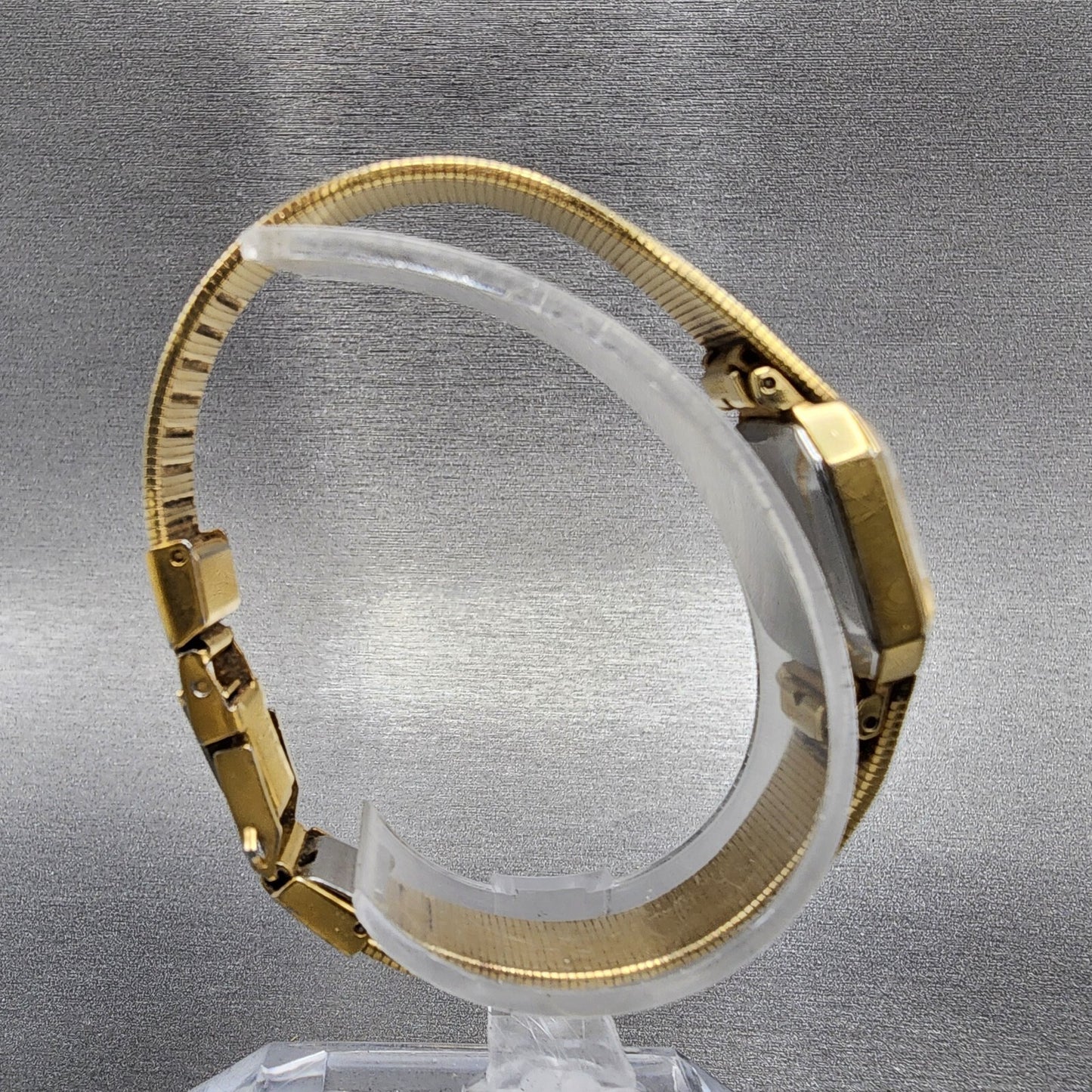 Seiko Watch Women 20mm Champagne Dial Gold Tone Octagon 1421-5619 New Battery