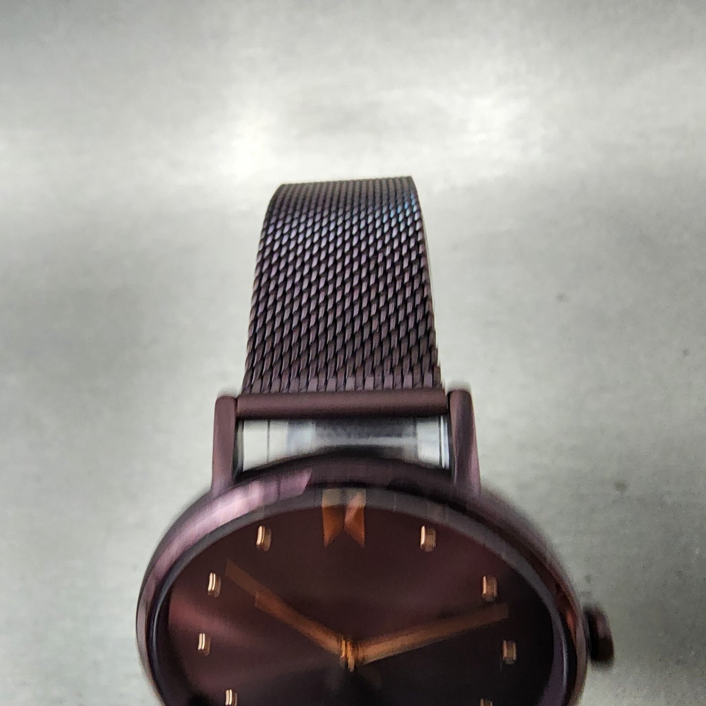 MVMT Dot Watch Women 36mm Purple Dial Purple Tone Round Mesh Band New Battery