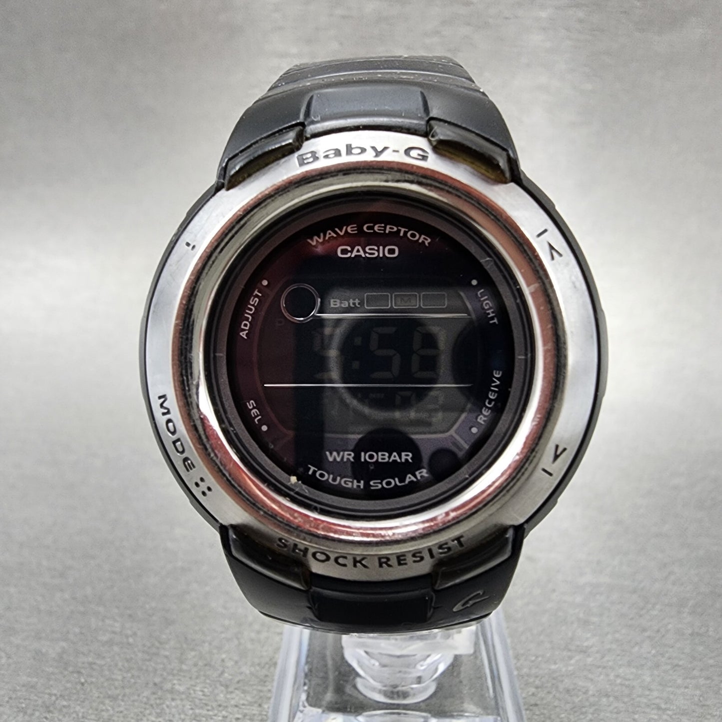 Casio Baby-G Watch Women 38mm Digital Black tone Round Solar BGT-2600J
