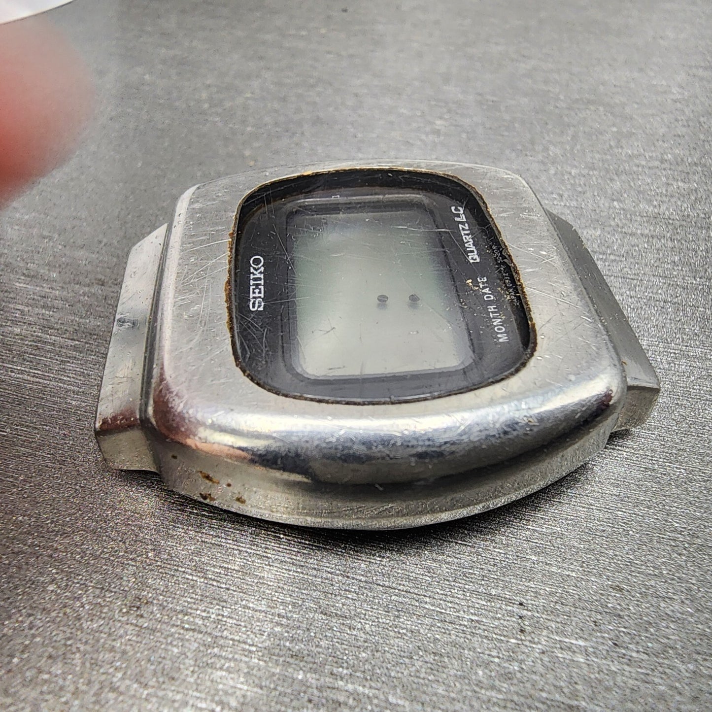 Seiko Digital Watch Men 37mm LCD Steel Round 0532-5029 Pie Pieces PARTS